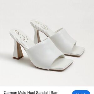 Sam Edelman White Mule Heels